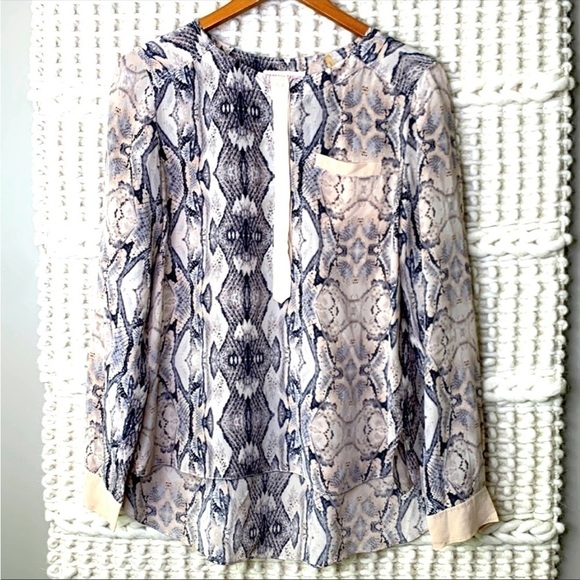 Rebecca Taylor Silk Snakeskin Print Tunic Top - Picture 1 of 4